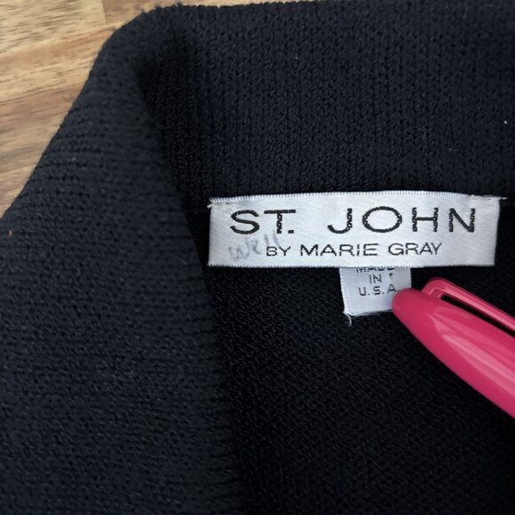 St. John Knit Dress Gold Tone Buttons Women’s Sz 6 Career Old Money Capsule - Picture 5 of 16